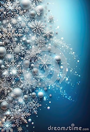 Winter magical background with snowflakes. Abstract winter scene Stock Photo