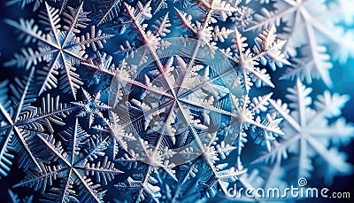 Winter magical background with snowflakes. Abstract winter scene Stock Photo