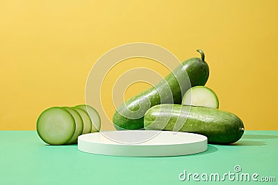 Winter melon (Benincasa hispida) is a vegetable with low carb Stock Photo