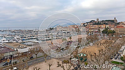 Winter Morning Cannes Cityscape Editorial Stock Photo