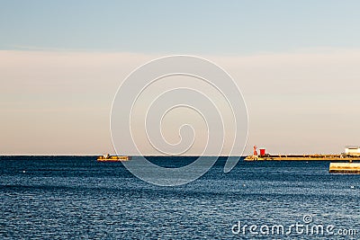 Winter morning at the port of Trieste Stock Photo