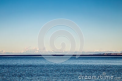 Winter morning at the port of Trieste Stock Photo