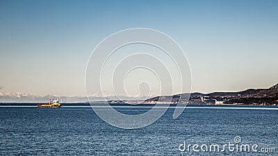 Winter morning at the port of Trieste Stock Photo