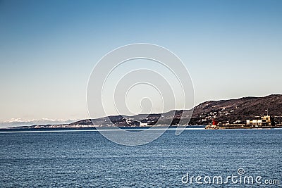 Winter morning at the port of Trieste Stock Photo