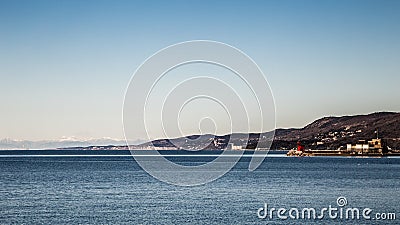 Winter morning at the port of Trieste Stock Photo