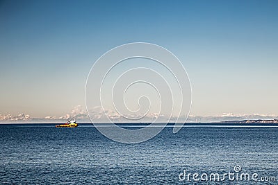 Winter morning at the port of Trieste Stock Photo