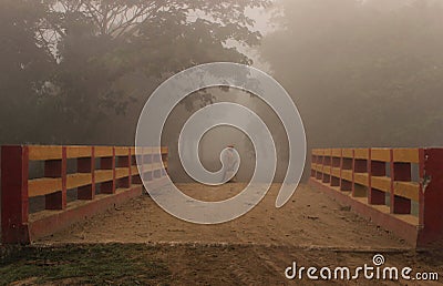 Winter Morning In Rural Area Stock Photo