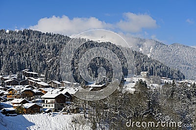 Winter in Morzine, Haute-Savoie, France Stock Photo