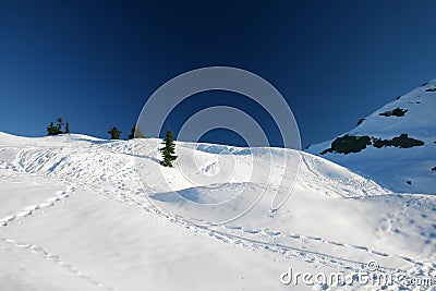 Winter Mountain peak Stock Photo
