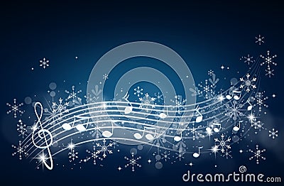 Winter music background Stock Photo