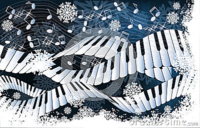 Winter music card Vector Illustration