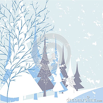 Winter nature background Vector Illustration