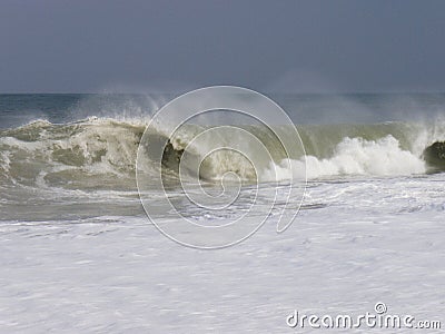 Winter noreaster waves in Delaware Stock Photo