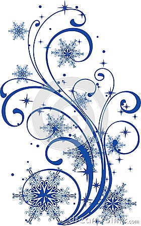 Winter ornament with snowflakes Vector Illustration