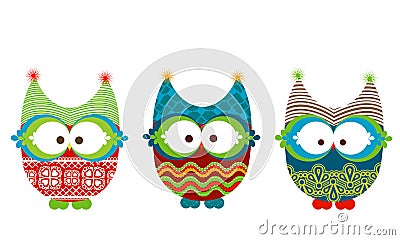 Winter owls Vector Illustration