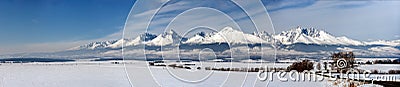 Winter panorama of high tatry mountains Stock Photo