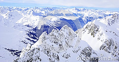 Winter panorama tyrol alps Stock Photo