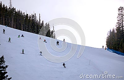 Mid season skiing at Winter Park ski resort. Editorial Stock Photo