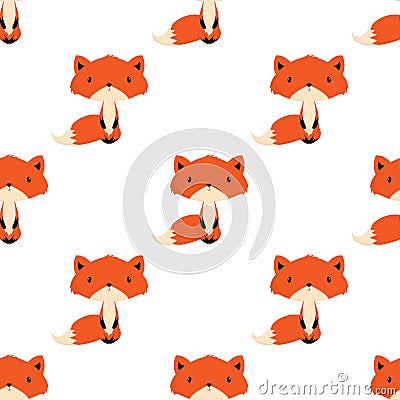 Winter pattern with fox Vector Illustration