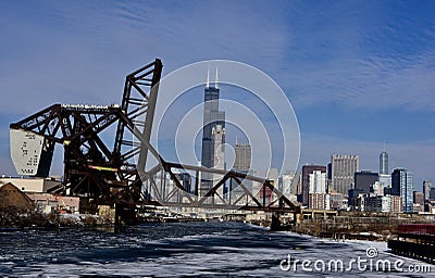 B & O Chicago Terminal Bridge Editorial Stock Photo
