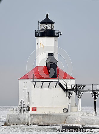 Michigan City Breakwater Lighthouse #3 Editorial Stock Photo