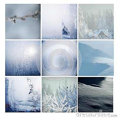 Winter postcard, mosaic Stock Photo