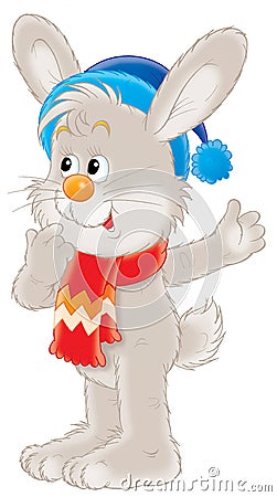 Winter Rabbit Illustration Stock Photo