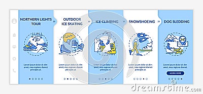 Winter recreational activities onboarding vector template Vector Illustration