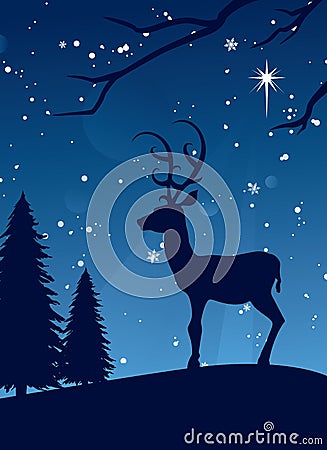Winter Reindeer Vector Illustration