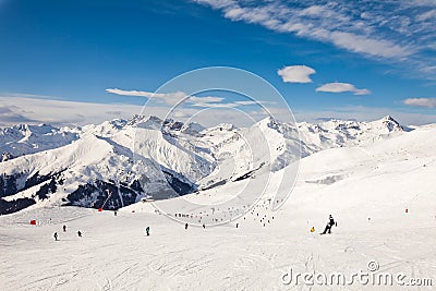 The winter resort Mayrhofen, Austria Stock Photo