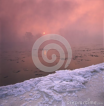 Winter river Stock Photo