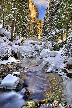 Winter river landscape Stock Photo