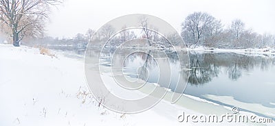 Winter river llandscape Stock Photo