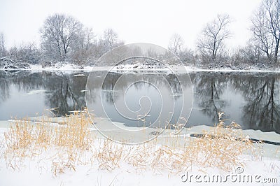 Winter river llandscape Stock Photo