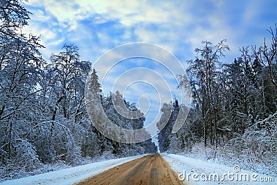 Winter road Stock Photo