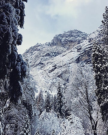 Winter rocks Stock Photo