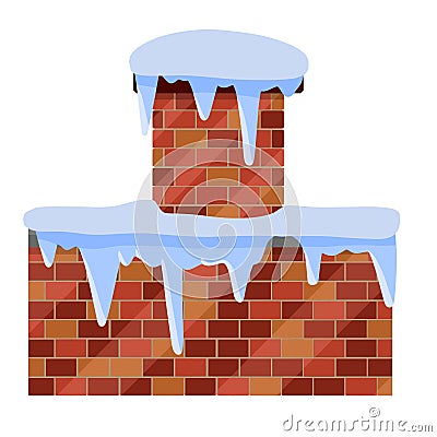 Winter roof. Element of a house and building. Christmas decoration Stock Photo