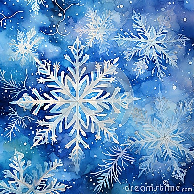 Winter's Mosaic: Piecing Together the Ephemeral Beauty of Snowflakes Stock Photo