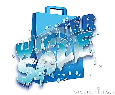 Illustration of Winter sale logo Cartoon Illustration