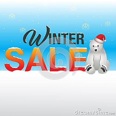 Winter sale background Vector Illustration