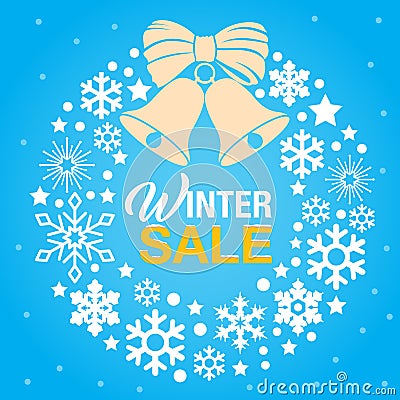 Winter sale background Vector Illustration