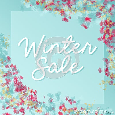 Winter Sale Colorful Tie Dye Graphic Stock Photo