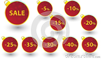 Winter sale lable bulbs set Stock Photo