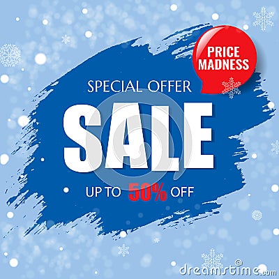 Winter Sale Poster Vector Illustration