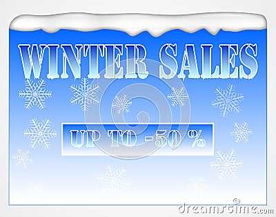 Winter sales board Vector Illustration