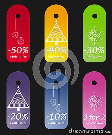 Winter sales tags Stock Photo