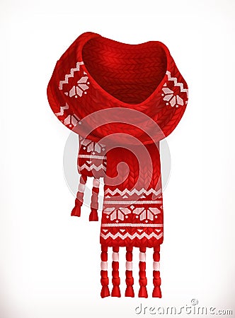 Winter scarf. Vector icon Vector Illustration
