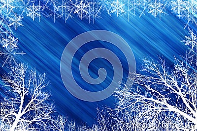 Winter scene with blue backround Stock Photo