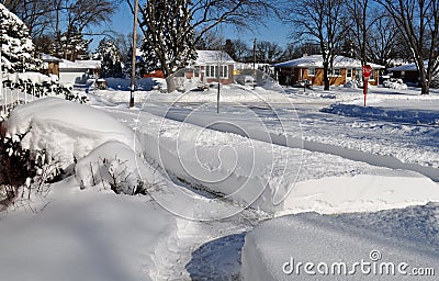 Winter scene. Mount Prospect IL, USA. Stock Photo