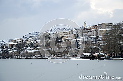 Winter scene at the lake Stock Photo